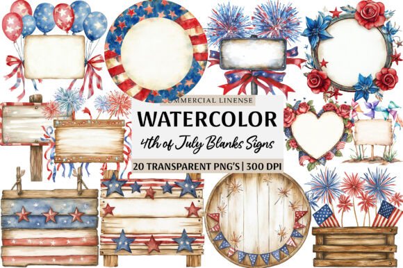 Download 4th of July Blanks Signs Clipart - Blanks Collection